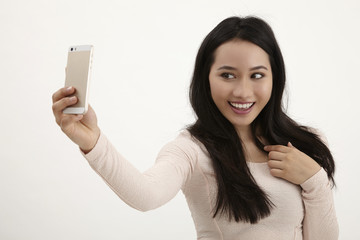 Naklejka premium woman selfie