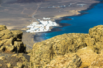 The cliffs of Famara. Mirador de Ermita de las Nieves. Lanzarote. Canary Islands. Spain