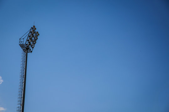 Spotlight and blue sky