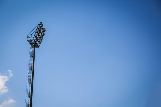 Spotlight and blue sky
