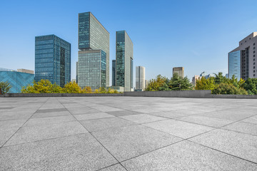modern buildings and empty pavement in china..