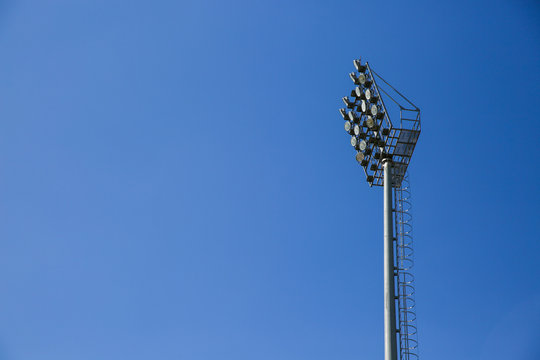 Spotlight and blue sky