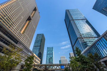 architectural complex against sky in downtown city, china.