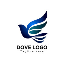 simple dove bird flying logo