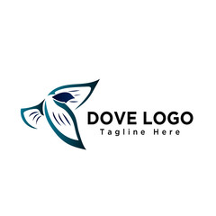 simple dove bird flying logo