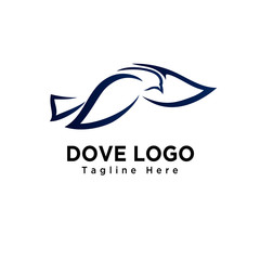 simple dove bird flying logo