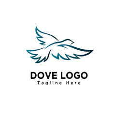 Art dove bird flying logo