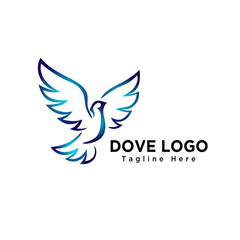 Art dove bird flying logo