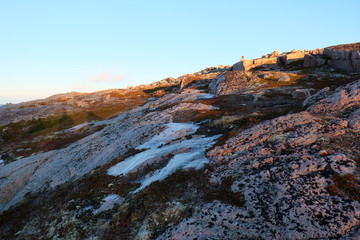 Tundra landscape at Barents Sea in Teriberka , Murmansk