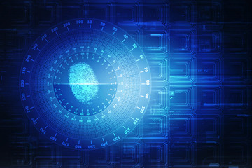 Fingerprint Scanning Technology Concept 2d Illustration