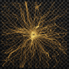 Abstract science or technology background. Array with dynamic particles. Vector illustration.