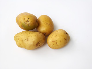 potatoes isolated on white background