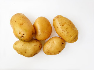potatoes isolated on white background