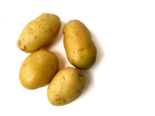 Potatoes isolated on white background