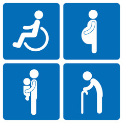 Socially vulnerable pictogram set.