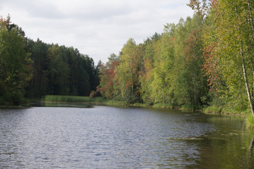 Aerial shot of the lake Douhae Belarus