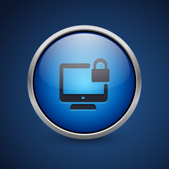 Push Button - Dark Blue Web Icon