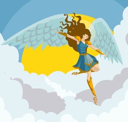 woman angel flying