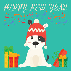 cute dog. happy new year