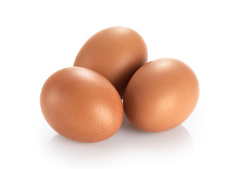 Eggs isolated on white background.