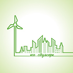 Ecology concept with eco cityscape