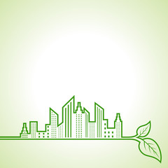 Fototapeta premium Ecology concept with eco cityscape