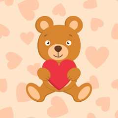 Plakat teddy with heart