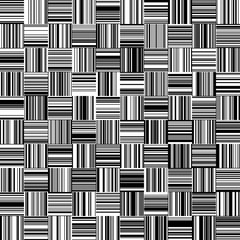 Seamless Black and White Straight Vertical and Horizontal Variable Width Stripes