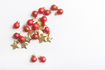 Red christmas baubles
