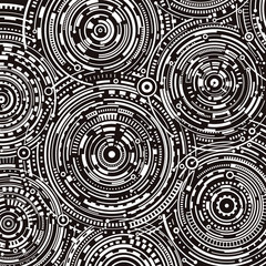 Technology composition black and white abstract digital background.