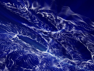 blue abstract background of particles. 3d rendering