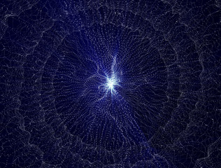 blue abstract background of particles. 3d rendering