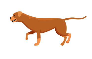 Dog Brown Color Profile View Vector Illustration