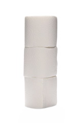 Toilet paper rolls isolated on white background