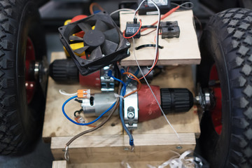 Engine inside of war robot combat.