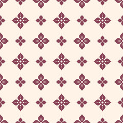 Abstract flower of four petals seamless pattern.