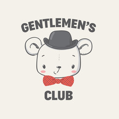 Fototapeta na wymiar Gentlemen club. Vector illustration for kids clothing