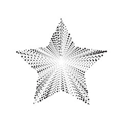 Dotted star vector illustration. Black star on white background