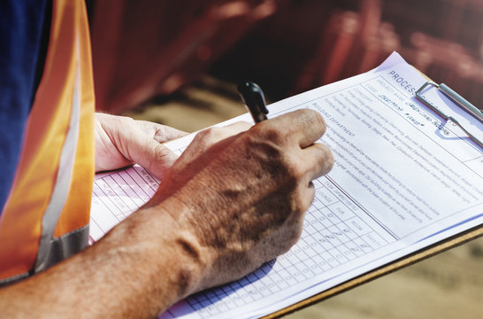 Site engineer on a construction site