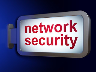 Security concept: Network Security on advertising billboard background, 3D rendering