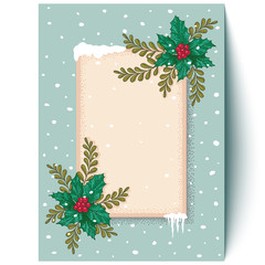 postcard with Christmas plants.