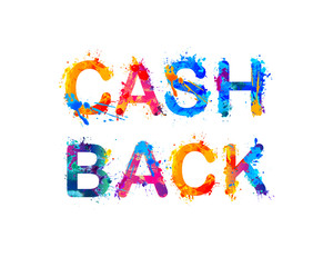 Cash back. Watercolor splash letters