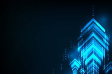 Obraz premium Abstract Blue Arrows technology communicate background, vector illustration