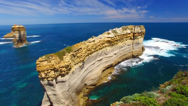 Rock formations from Razorback viewpoint along the Great Ocean Road, Australia