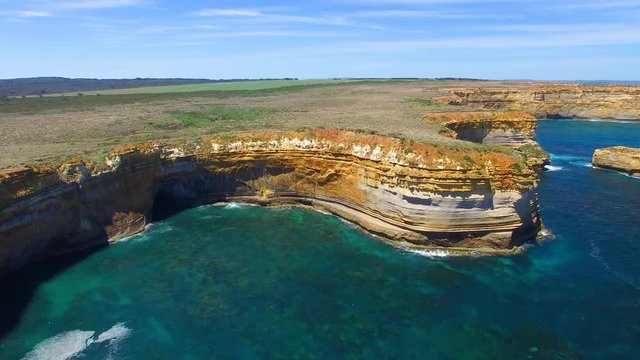 Rock formations from Razorback viewpoint along the Great Ocean Road, Australia