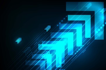 Abstract Blue Arrows technology communicate background, vector illustration