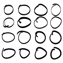 Uniqiue handdrawn shapes of circle ring for logo design