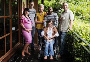 Group of diverse friends together