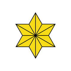 Croatian Star. Six-pointed star, Hexagram. Abstract concept. Vector illustration on white background.