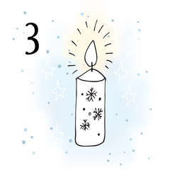 Illustration of the Advent Calendar for Christmas Waiting.